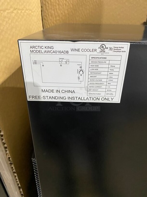 NEW! OUT OF THE BOX! SCRATCH-N-DENT! Artic King Single Door Wine Bottle Cooler/Chiller! Model: AWCA016ADB 115V - Image 6 of 7