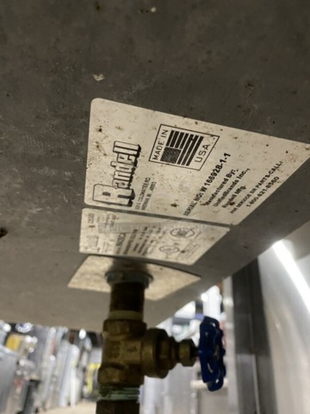 Randell All Stainless Steel Wrapped Refrigerated Cold Pan Unit! With Raised Backsplash!  Model 9943SCA Serial 16692811! 115V 1 Phase! On Legs!  - Image 7 of 8
