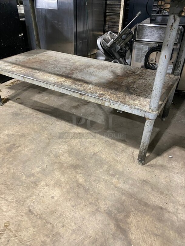 AMAZING! All Stainless Steel Commercial Work/Prep Table! With 6 Food Warming Lamps Underneath! With Can Opener Attachment! With Underneath Storage Space! On Legs! - Image 8 of 9