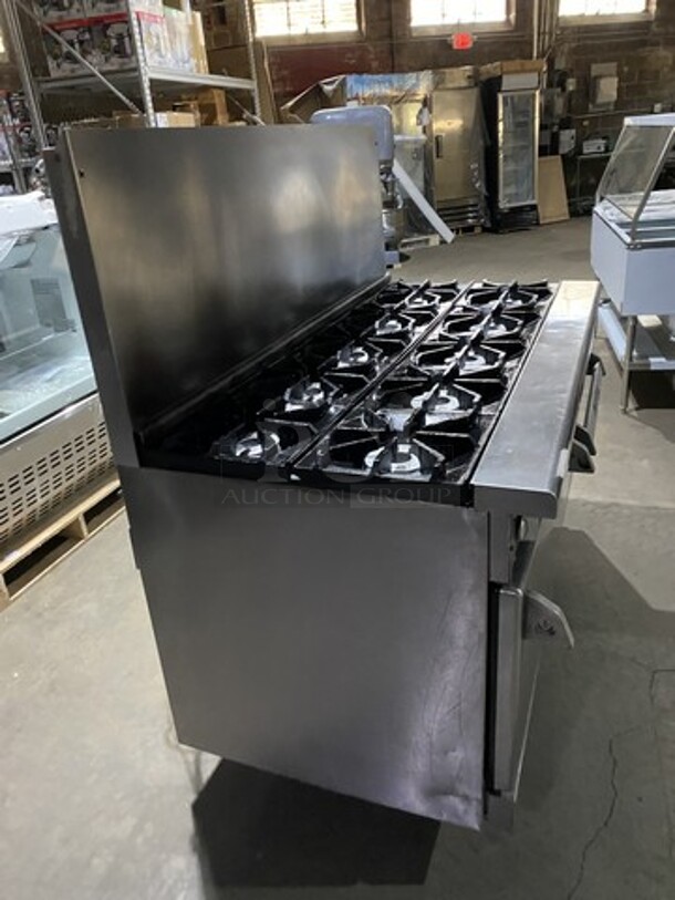 Nice! Imperial Natural Gas Powered 10 Burner Stove! With Double Full Size Convection Ovens Underneath! On Commercial Casters! - Image 2 of 10