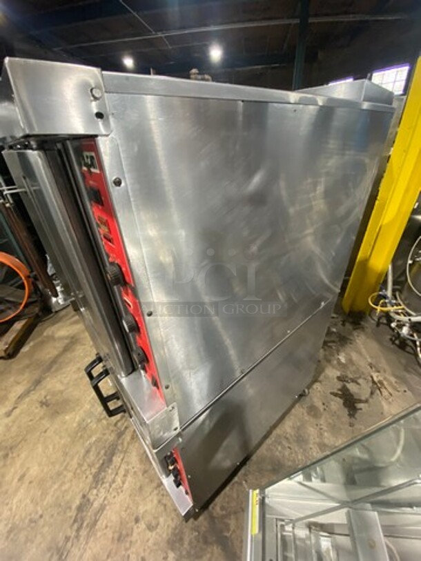 Vulcan Commercial Natural Gas Powered Double Deck Convection Oven! With View Through Doors! Metal Oven Racks! All Stainless Steel! On Casters! 2x Your Bid Makes One Unit! - Image 3 of 9