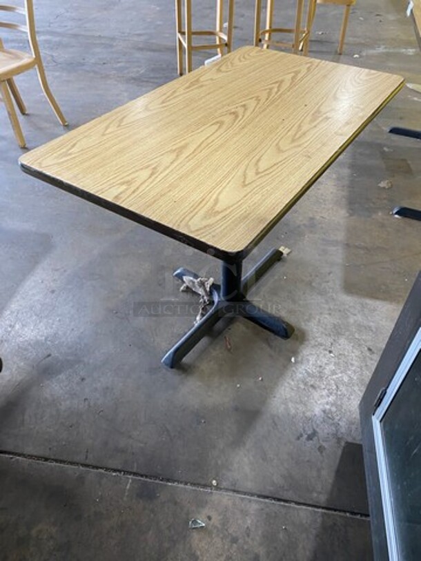 Wooden Pattern Top Rectangular Table! With Black Metal Base! 2x Your Bid - Image 3 of 5