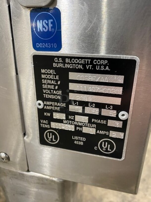 Blodgett Commercial Electric Powered Single Door Oven/Steamer Combi Oven! With View Through Door! All Stainless Steel! On Legs! Model: COS101AA SN: 111497G020S 208V 3 Phase - Image 7 of 9