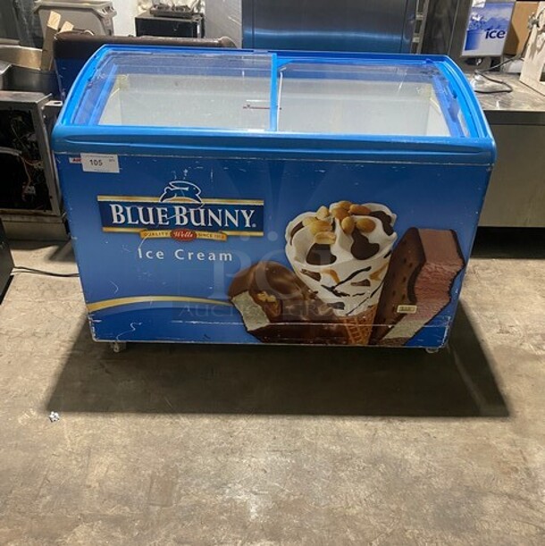 AHT Commercial Reach Down Ice Cream Chest Freezer Display! On Casters! Model: RIOS125 SN:60020500000169 120V 1PH - Image 1 of 9