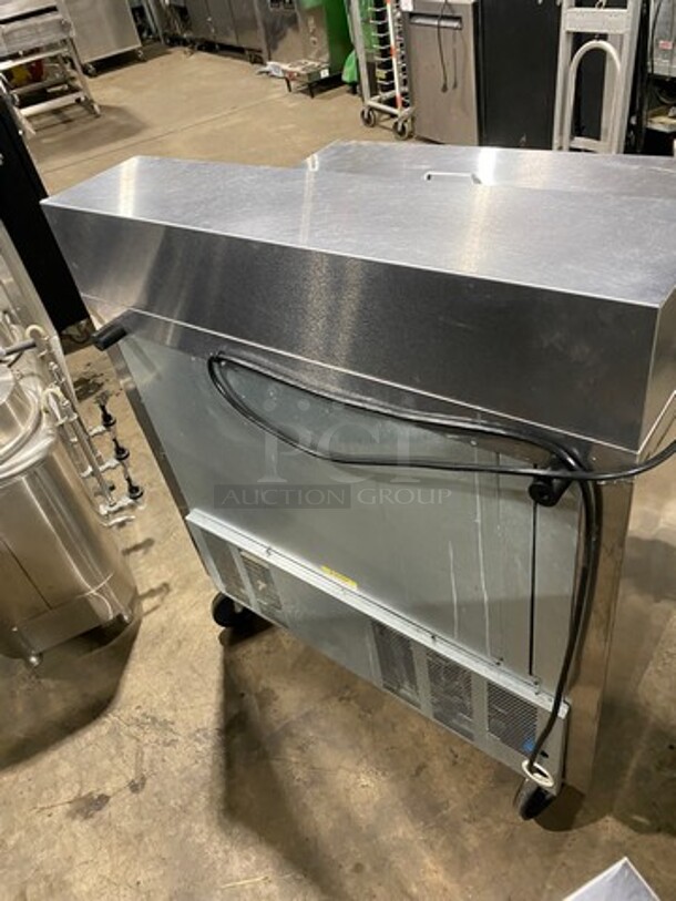 Beverage Air Commercial Refrigerated Sandwich Prep Table! With 2 Door Storage Space Underneath! All Stainless Steel! On Casters! Model: SPE3610 SN: 10211900 115V 60HZ 1 Phase - Image 3 of 9