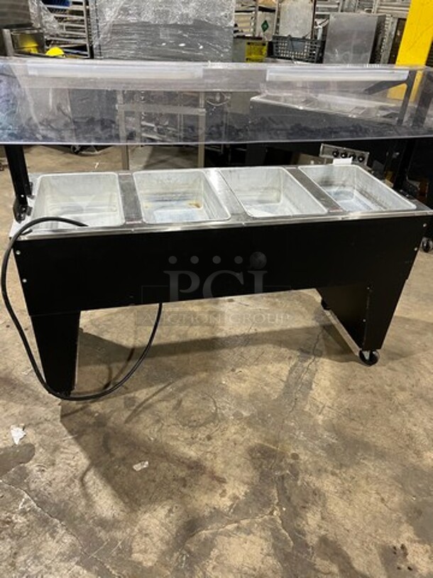 LATE MODEL! 2019 Advance Tabco Commercial Electric Powered 4 Well Steam Table! With Sneeze Guard! All Stainless Steel! On Casters! Model: B4120B SN: 000073376 120V 60HZ 1 Phase - Image 5 of 6