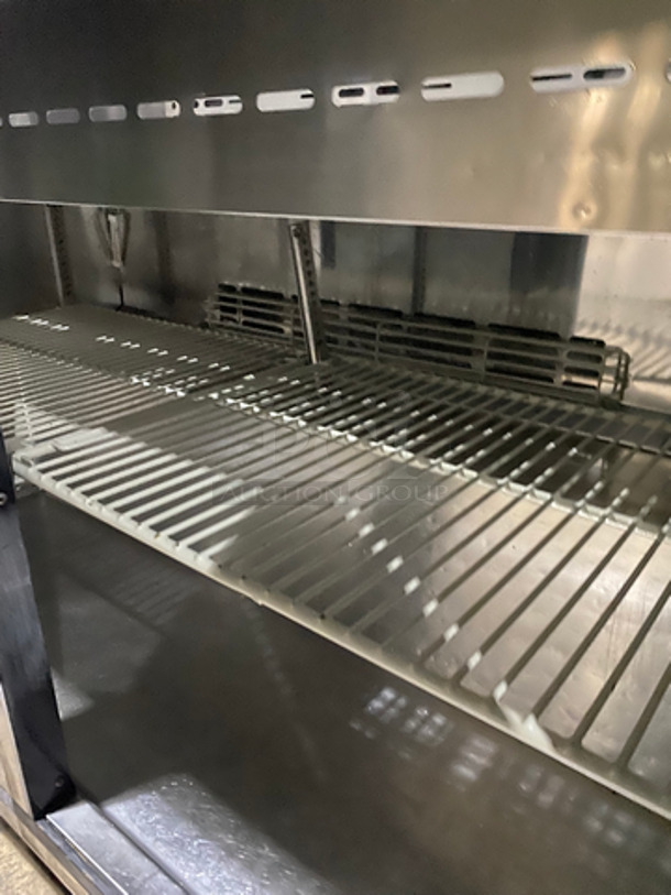 COOL! Turbo Air Commercial Refrigerated Sandwich Prep Table! With 2 Door Storage Space Underneath! With Poly Coated Racks! All Stainless Steel! On Casters! Model: MST48 115V 60HZ - Image 6 of 9