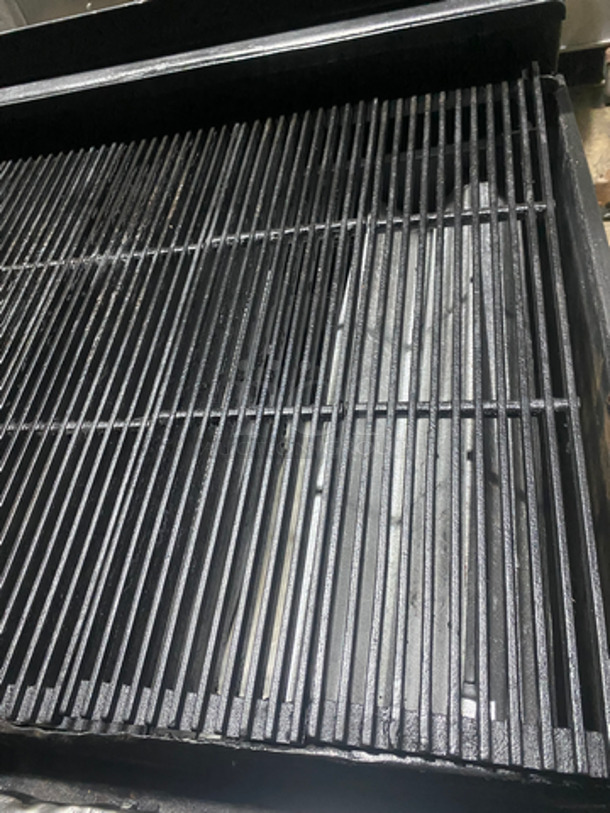 NICE! Bakers Pride Commercial Gas Powered Char Broiler Grill! With Back Splash! All Stainless Steel! On Casters! - Image 6 of 10