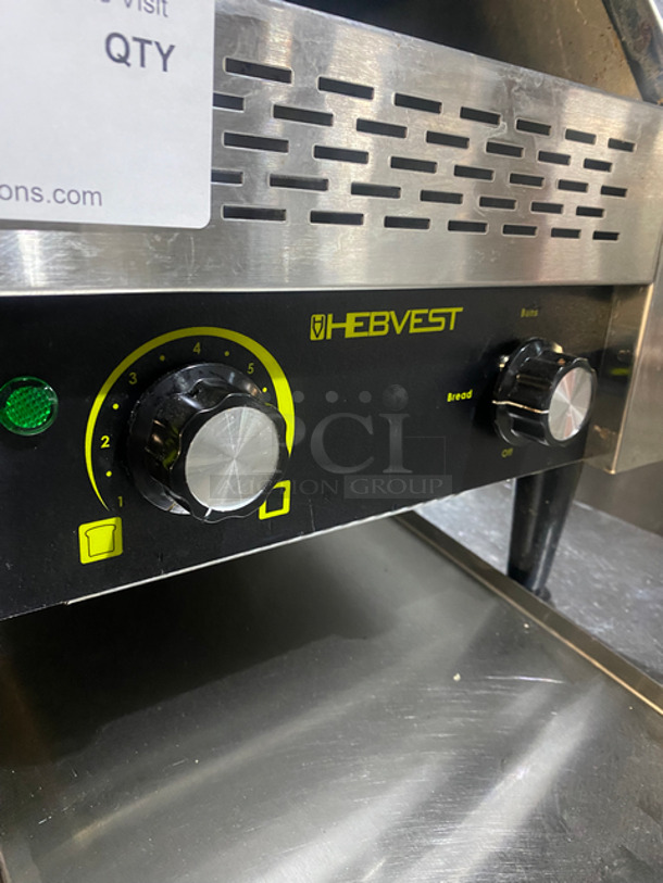 Hebvest Commercial Countertop Electric Powered Conveyor Toaster Oven! All Stainless Steel! On Small Legs! Model: CT02HD SN: C852105020UC37W 120V 60HZ 1 Phase - Image 7 of 8