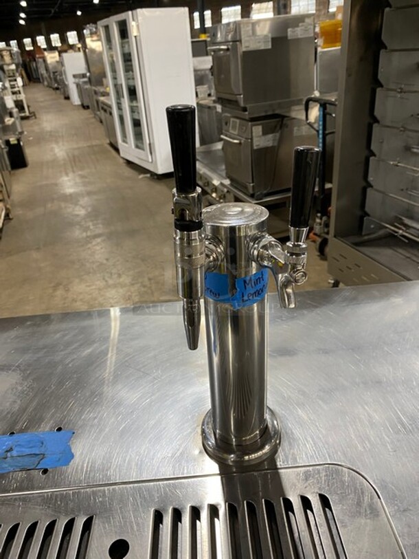 Atosa Commercial Single Tower Kegerator Cooler! With 2 Beer Taps! With 2 Door Underneath Storage Space! All Stainless Steel! 115V 1Phase! Model MKC58 Serial MKC58AUS100318091600C40018! - Image 8 of 11