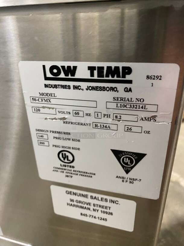 Low Temp Commercial Refrigerated Food Serving Station Counter/ Cold Pan! With Sneeze Guard! Stainless Steel Body! On Casters! Model: 50CFMX SN: L10C33214L 120V 60HZ 1 Phase - Image 6 of 7