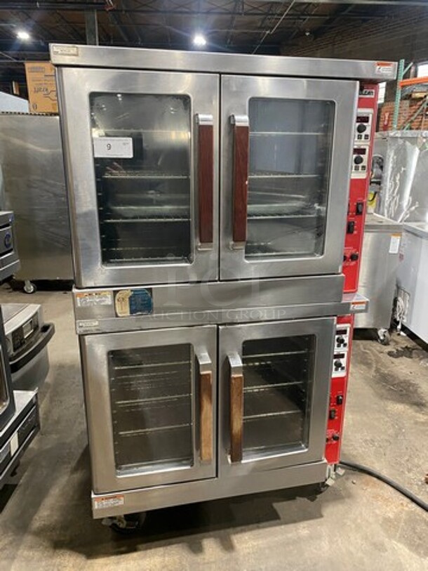 Vulcan Commercial Electric Powered Double Deck Convection Oven! With View Through Door! Metal Oven Racks! All Stainless Steel! On Casters! 2x Your Bid Makes One Unit! - Image 1 of 9