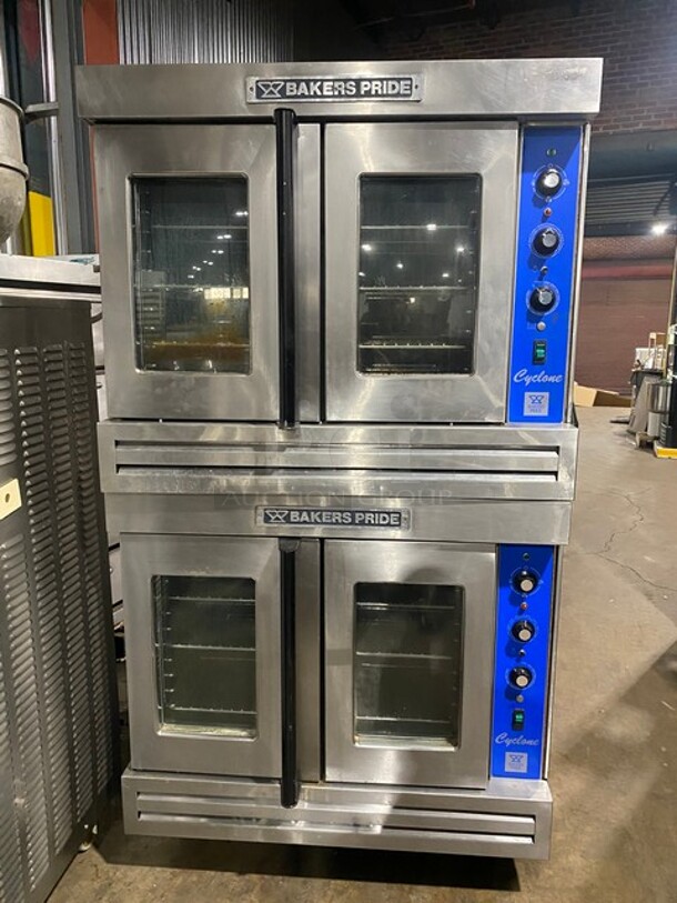 Baker's Pride Cyclone Series Stainless Steel Commercial Electric Powered Full Size Convection Oven w/ View Through Doors, Thermostatic Controls and Metal Oven RackS! MODEL C011-E SN: 28529 408V 3PH 2x Your Bid Makes One Unit! - Image 1 of 12