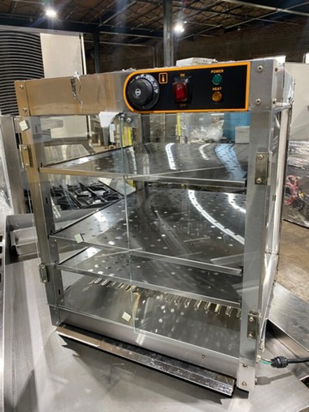 Commercial Countertop Electric Powered Heated Food Display Case! Glass All Around! With Rear Access! Stainless Steel Body! - Image 3 of 7
