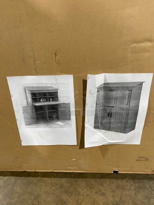 NEW! IN THE BOX! Leisure Season Wooden Storage Cabinet! With Drop Table! Model: SCT1753 - Image 8 of 8