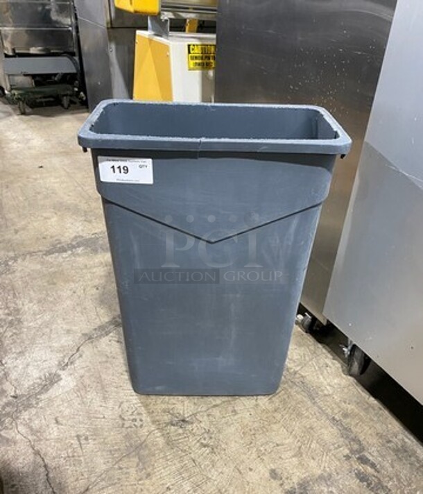 Carlisle Grey Poly Slim Style Trash Bin! - Image 1 of 7