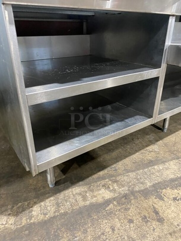 AWESOME! Delfield Commercial Custom Made Electric Powered 4 Well Steam Table! With Over Head Shelf! With Storage Space Underneath! All Stainless Steel! On Legs! WORKING WHEN REMOVED! Model: V1416032 SN: 84833601M 208/30V 60HZ 1 Phase - Image 8 of 9