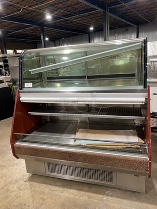 COOL! Kinco Commercial Refrigerated Open Grab-N-Go Display Case Merchandiser! With Front Cover! With Top Refrigerated Closed Display Case Merchandiser! With Rear Access Doors! 220V 60HZ 1 Phase