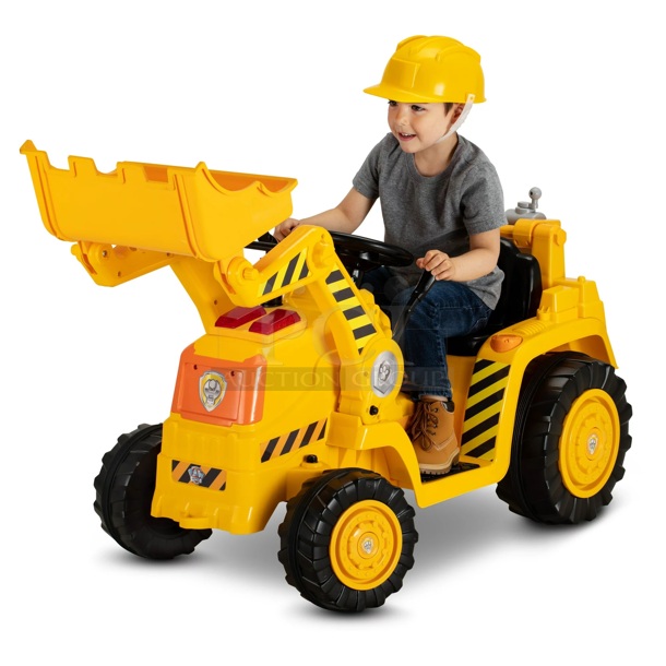 Kid Trax Nickelodeon’s PAW Patrol: Rubble’s Digger, 6-Volt Ride-On Toy, ages 3 – 5, yellow.
22.99 x 55.61 x 23.38