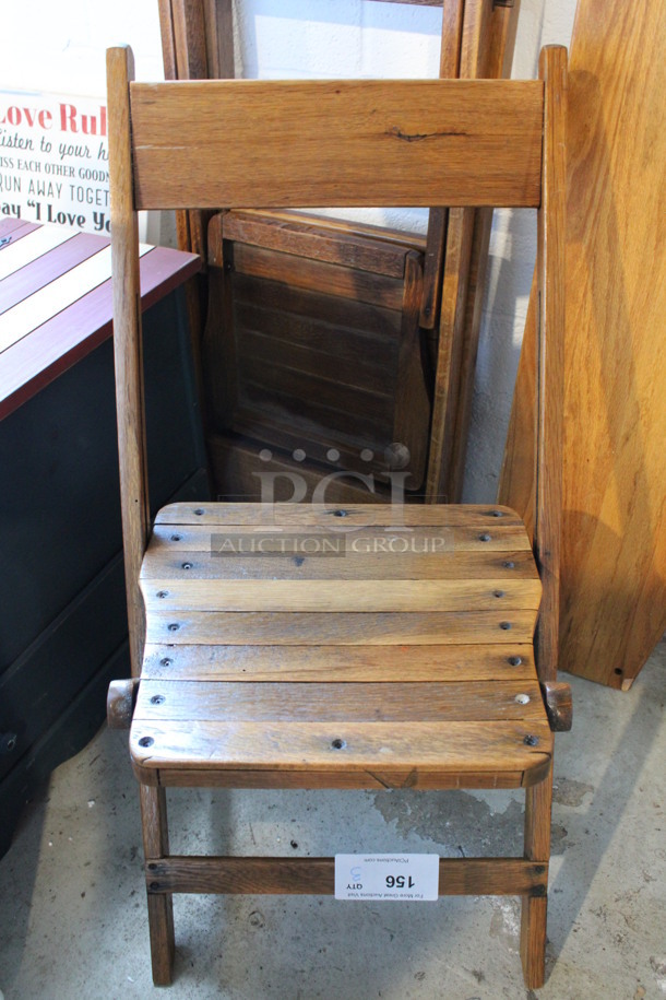 3 Wooden Folding Chairs. 16x16x30. 3 Times Your Bid!