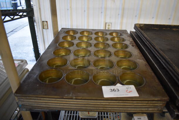 6 Metal 24 Cup Muffin Baking Pans. 18x26x1. 6 Times Your Bid!
