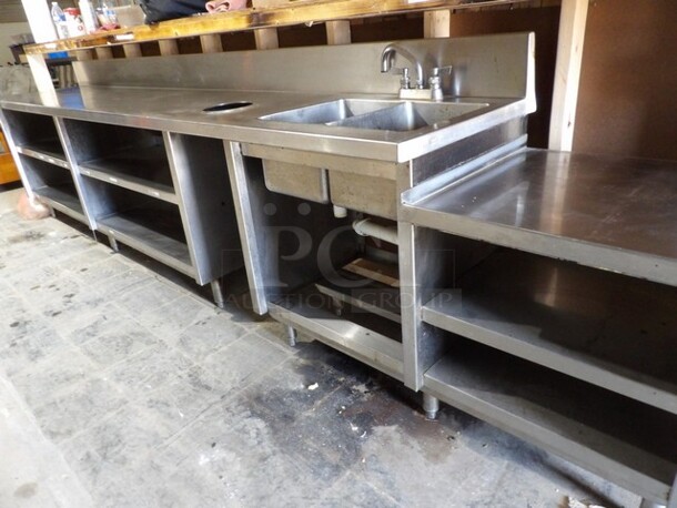 Under Bar Prep/Serve Station W/2-Bay Dish Sink and Drain Board - Image 3 of 4