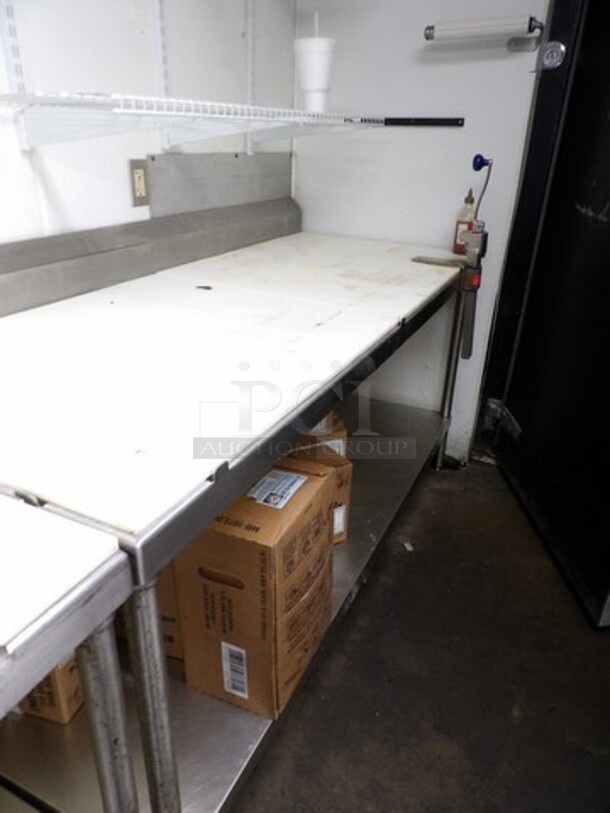 Stainless Steel Prep Table with Cutting Boards and Mounted Can Opener
6'x30