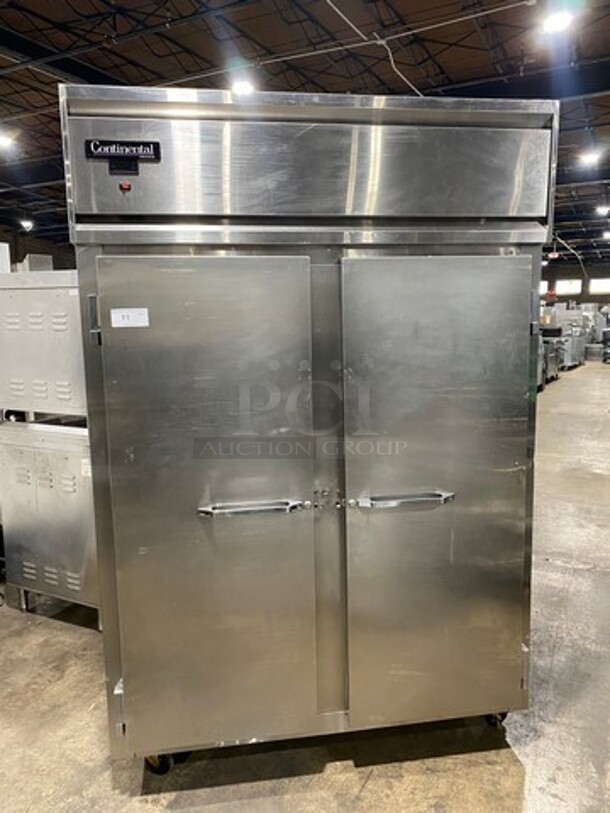 Continental Commercial 2 Door Reach In Freezer! Solid Stainless Steel! On Casters! Model: DL2FESS SN: 143B9271 115V 60HZ 1 Phase - Image 1 of 9