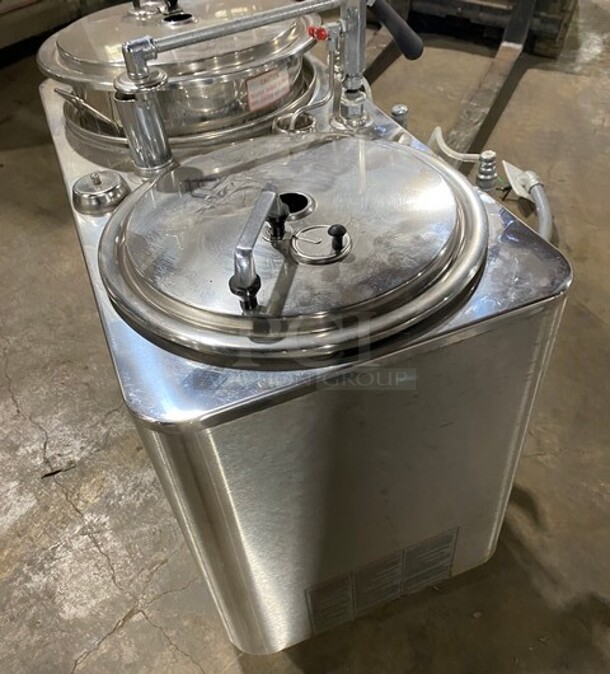 American Metal Ware All Stainless Steel Dual Coffee Brewer! With Hot Water Line! On Legs! Model 8103E Serial 106166! 120/208V 1 Phase! - Image 4 of 12