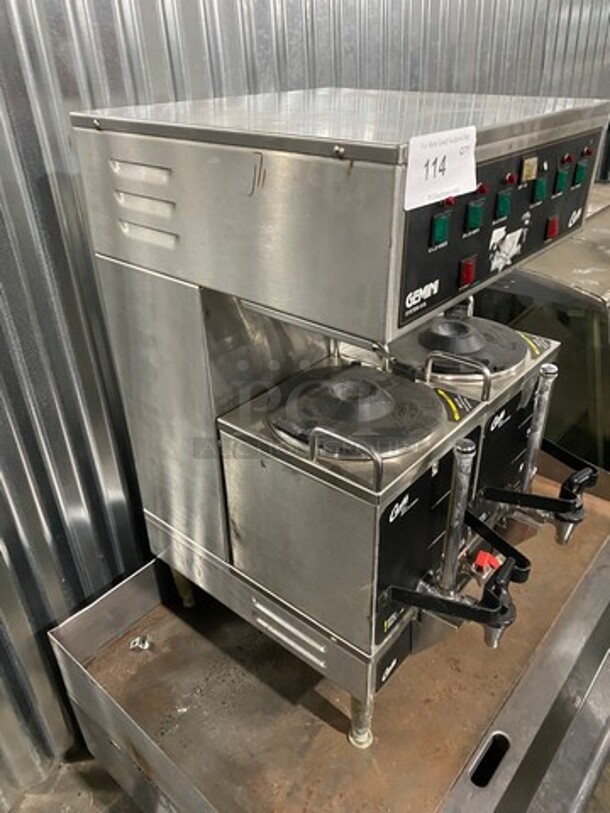 Curtis Commercial Countertop Dual Coffee Brewing Machine! With Hot Water Dispenser! With Beverage Holders/Dispensers! All Stainless Steel Body! On Small Legs! Model: GEM312IL10 SN: 10353419 220V 60HZ 1 Phase - Image 2 of 7
