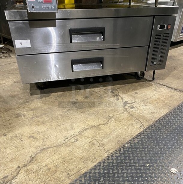 Stainless Steel Commercial 2 Drawer Chef Base on Commercial Casters! 115V - Image 1 of 8