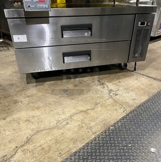 Stainless Steel Commercial 2 Drawer Chef Base on Commercial Casters! 115V