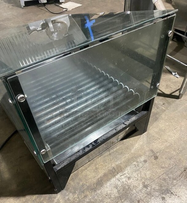 Star Stainless Steel Commercial Countertop Hot Dog Roller w/ Sneeze Guard and Bun Drawer! MODEL  45STBDE 120V 1PH - Image 3 of 10