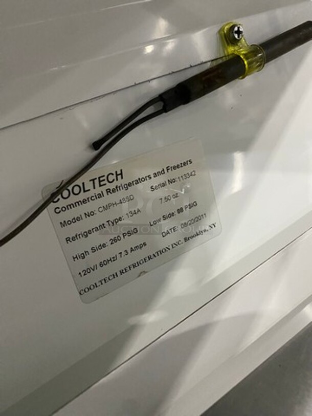 Cool Tech Commercial Refrigerated Deli Display Case Merchandiser! With Slanted Front Glass! With Sliding Rear Access Glass Doors! All Stainless Steel! Model: CMPH48SD SN: 113342 120V - Image 6 of 10