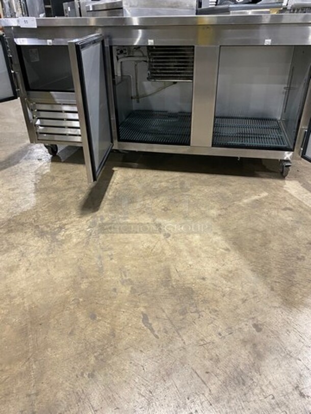 Leader Commercial 3 Door Under The Counter/ Work Top Cooler! With Poly Coated Racks! All Stainless Steel! On Casters! Model: LB72S/C SN: GA09M1922 115V 60HZ 1 Phase - Image 5 of 8