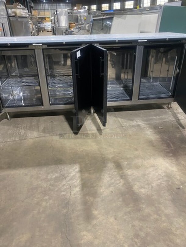 AMAZING! Perlick Commercial 4 Door Bar Back Cooler! With Poly Coated Racks! All Stainless Steel! On Legs! Remote Compressor/No Compressor! Model: BR96 SN: 676683 115V 60HZ 1 Phase - Image 5 of 11