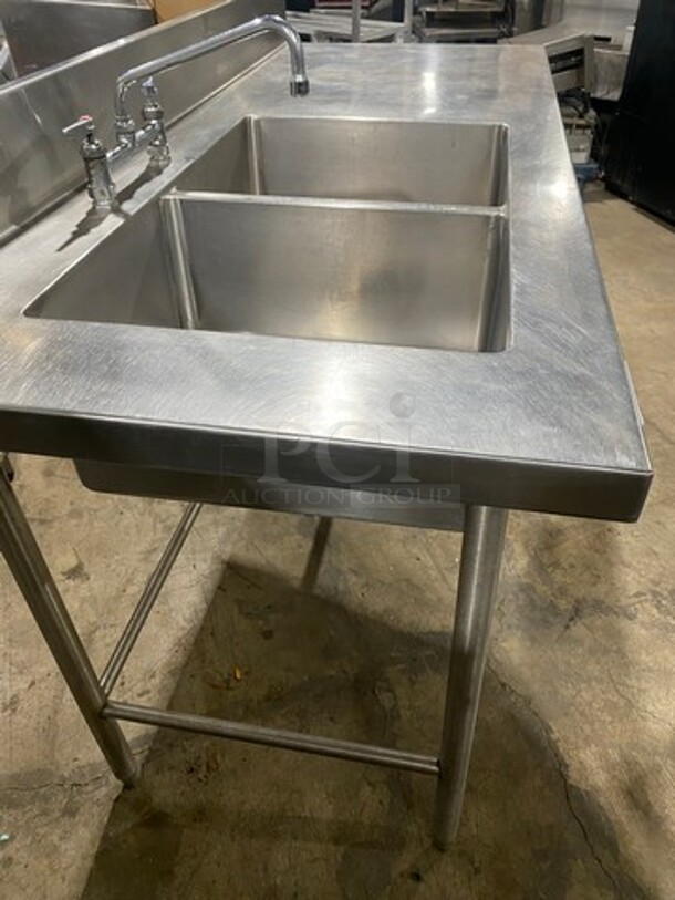 All Stainless Steel Work Top Table With Left Side Hand Wash/Prep Sink! - Image 4 of 8