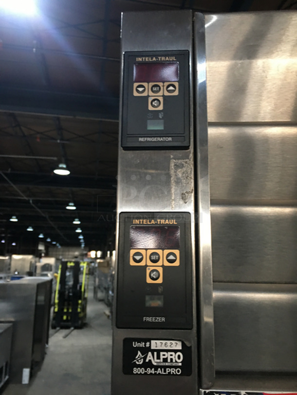 COOL! Traulsen Split Door Freezer/Cooler Combo! With Poly Coated Racks! All Stainless Steel! On Legs! - Image 7 of 8