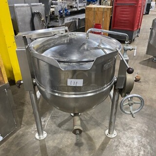 Groen Commercial Direct Steam Tilted Soup Kettle! All Stainless Steel! On Legs!