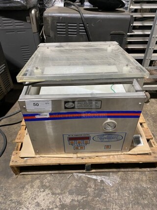 Sipromac Commercial Countertop Vacuum Sealer! Stainless Steel Body! Model: 350 SN: 00846 110V 60HZ 1 Phase