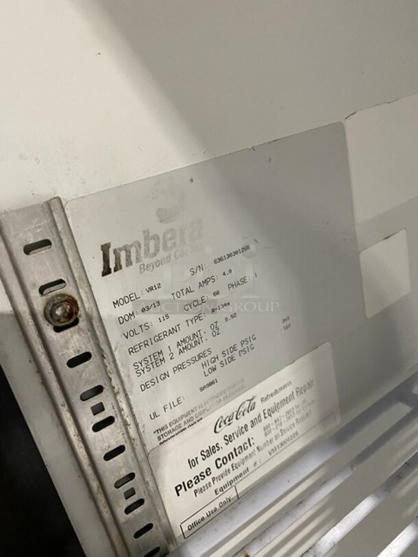 Imbera Energy Star Metal Commercial Single Door Reach In Cooler Merchandiser w/ Poly Coated Racks! MODEL VR12 SN: 636130301266 115V 1PH - Image 7 of 8