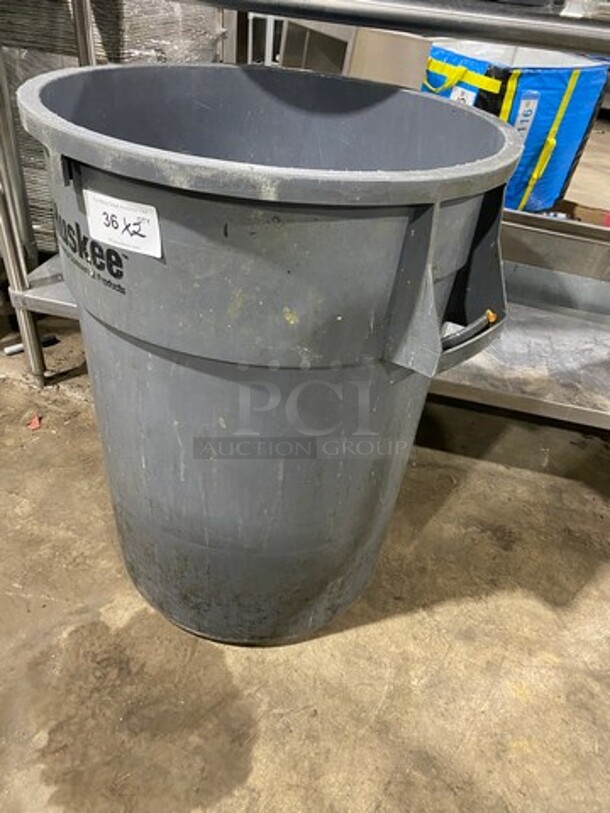 Huskee Commercial White Poly Trash Can! 2x Your Bid! - Image 2 of 5