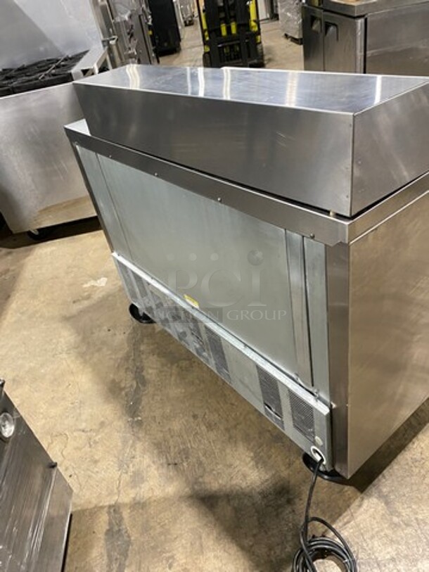 Beverage Air Commercial Refrigerated Sandwich Prep Table! With Commercial Cutting Board! With 2 Door Storage Space Underneath! All Stainless Steel! On Casters! Model: SPE4810 SN: 10704972 115V 1 Phase - Image 5 of 12