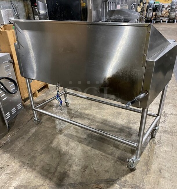 Commercial Natural Gas Powered Char Broiler Grill! With Back And Side Splashes! All Stainless Steel! On 
Commercial Casters! - Image 4 of 8