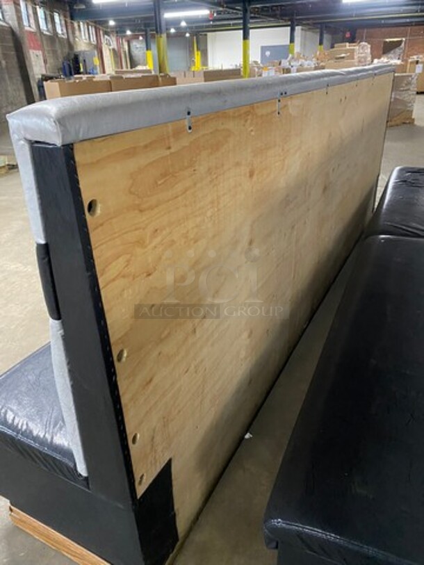 LIKE NEW! Single Sided Black And White Cushioned Booth Seat! With Wooden Outline! Perfect For Up Against The Wall! Can Be Connected To Any Of The Booths Listed! - Image 3 of 7