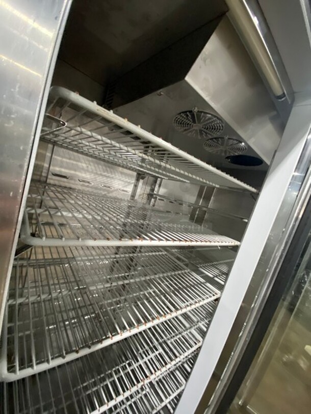 COOL! Hoshizaki Commercial 3 Door Reach In Cooler Merchandiser! With View Through Doors! Poly Coated Racks! All Stainless Steel Body! WORKING WHEN REMOVED! Model: CR3SFGYCR SN: F60047C 115V 60HZ 1 Phase - Image 6 of 10