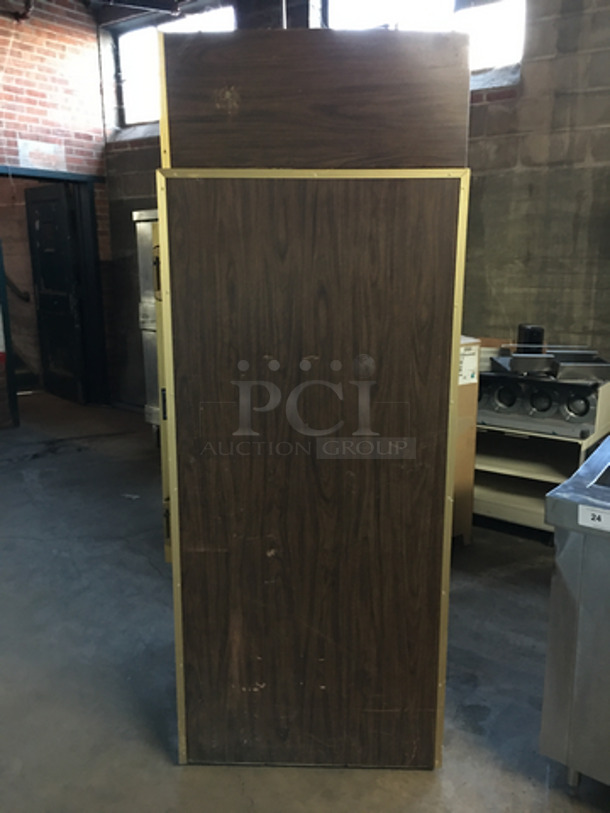 Commercial Single Door Indoor Bagged Ice Merchandiser! Wooden Pattern! With View Through Door! - Image 2 of 8