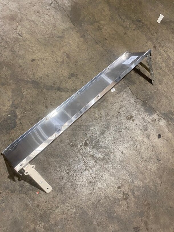 All Stainless Steel! Wall Mounted Commercial Shelf With Backsplash! - Image 3 of 4