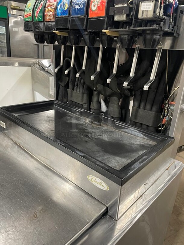 Cornelius Commercial 8 Tap Soda Dispenser! With Reach In Ice Well! All Stainless Steel! On Legs! Model: CB2323A SN: 7401021KD221! - Image 6 of 9