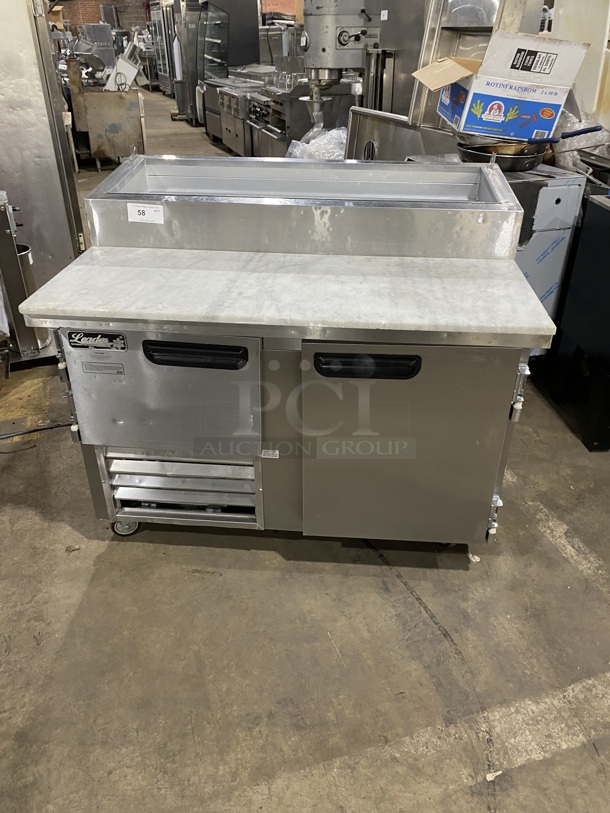 LEADER Commercial Refrigerated Pizza Prep Table! With 1 1/2 Door Storage Space Underneath! All Stainless Steel! On Casters! Model ESPT48 S/C Serial NP05C0836 115V/60Hz/1 Phase - Image 1 of 8